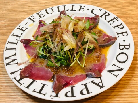 ぶりのカルパッチョ♪香味野菜と食べよう♪